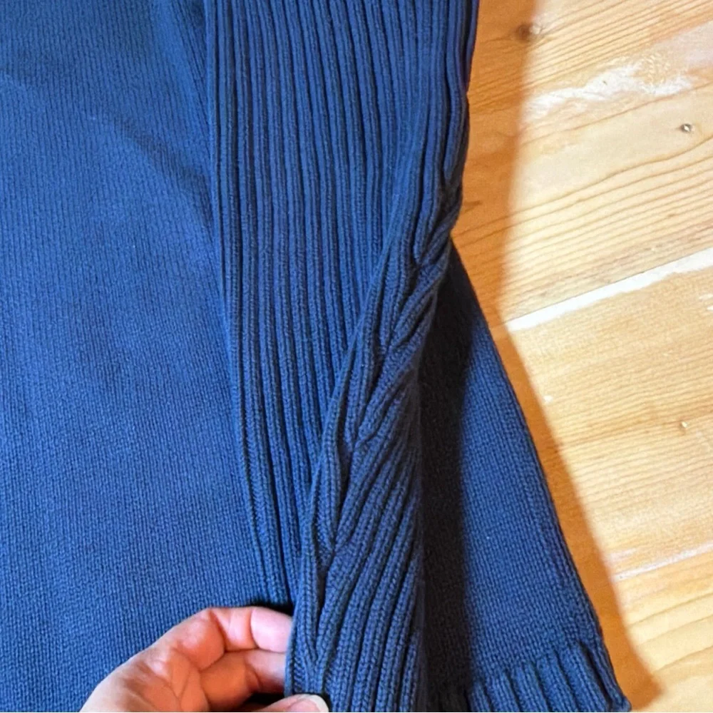 Royal Robbins Mens‎ Navy Blue 100% Cotton Ribbed Raglan Crew Neck Sweater Large